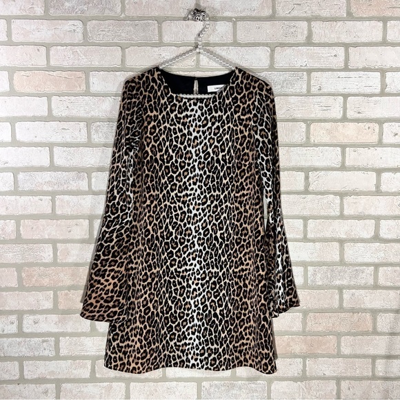 Likely Animal Print Bell Sleeve Shift Mini Dress Size 0 - Picture 1 of 12
